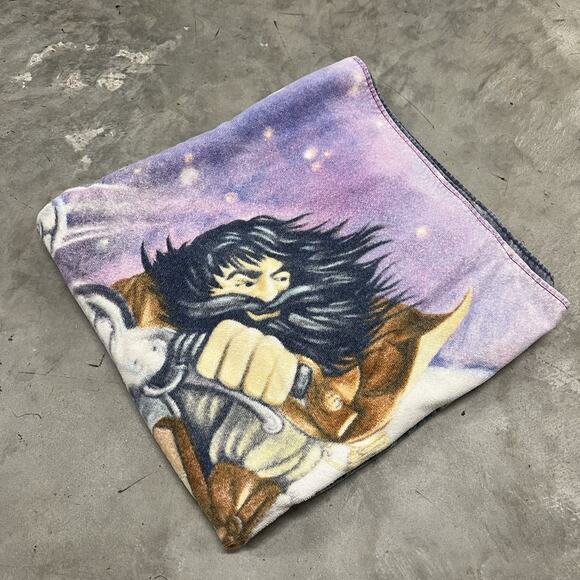 Rare Vintage Harry Potter Sorcerer’s Stone Towel 2000 Harry Hagrid Flying 27x53 - Picture 7 of 7